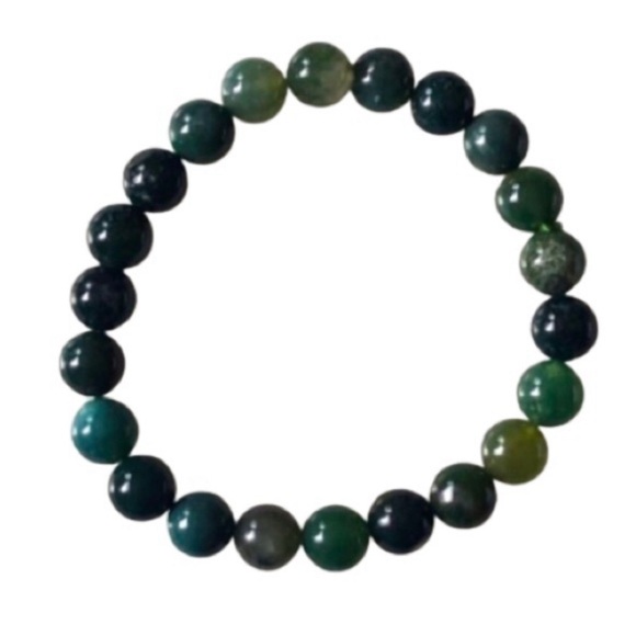 NEW 8mm Tourmaline Quartz, Mookaite, Moss Agate Beaded Stretch Bracelets - Picture 7 of 8